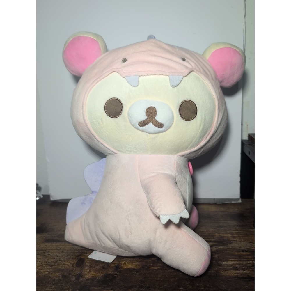 San-X Rilakkuma Korilakkuma Pink Dinosaur Costume Plush Round 1 Exclusive